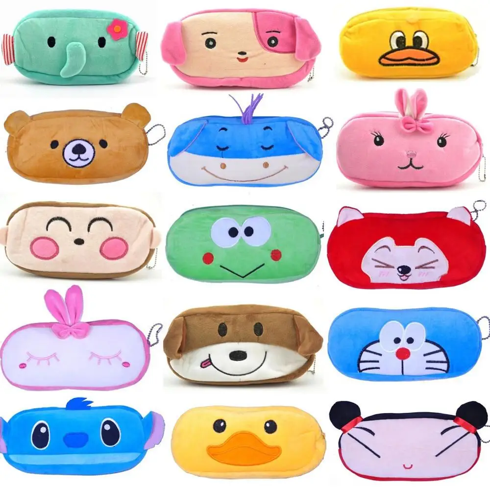

1Pcs New Cute Kawaii Cartoon Plush Pencil Case School Kids Pencil Box Animals Stationery Makeup Panda Totoro Pencil Bag H0014