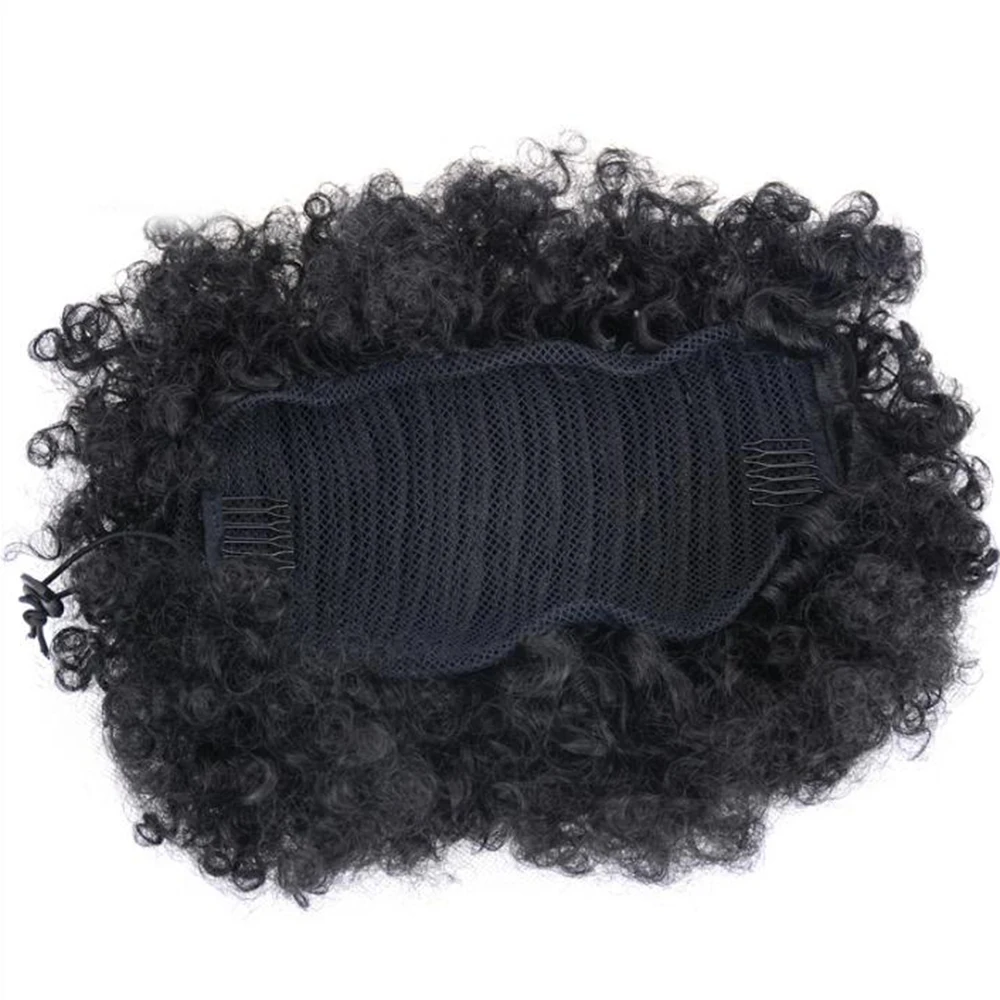 

African American Afro Kinky Synthetic Curly Wrap Drawstring Puff Ponytail Extension