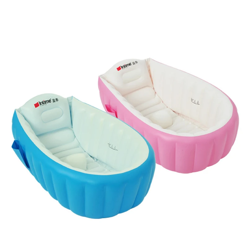 

2019 Fashion Portable Baby Bathtub Inflatable Bath Tub Children Cushion Foot Tub Air Pump Warm Winner Home Folding Free Gift