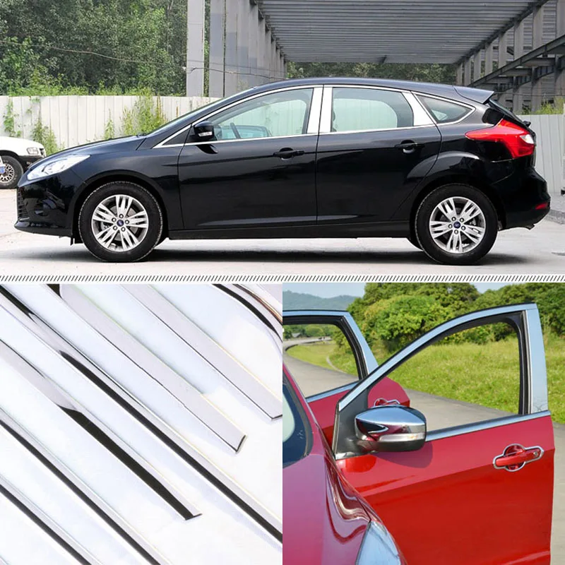 A Set Window Pillars Window Sill Molding Trim Exactly Fitted For Ford Focus Hatchback 2012 2017