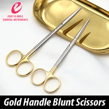 Медицинские ножницы тупой круглая головка нержавеющая сталь золотой ручкой нос работы инструмент зачистки Ножницы прямые или изогнутые