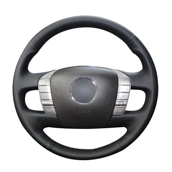 

Hand-stitched Black PU Artificial Leather Car Steering Wheel Covers Wrap for Volkswagen VW Phaeton 2010 2011 2012 2013 2014-2016