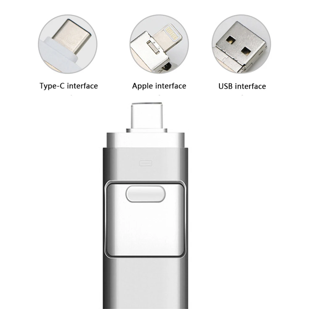 USB Memory Stick 128G Flash Drive USB 3 0 Photo Stick 3in1 USB Drive for iPhone 1