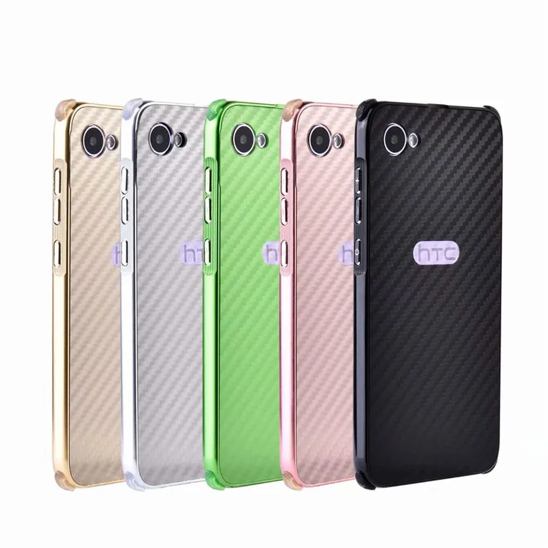 

ZEALLION For HTC U11 U11 Plus D12 D12 Plus Luxury Plating Aluminum Metal Frame + Carbon Fiber Hard PC Shockproof Back Cover