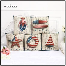 

Sea Style Turtles Cushion Cover Cotton and Linen Marine Life Printing Pillowcase For Sofa Living Room Bedroom Decor Pillow Case