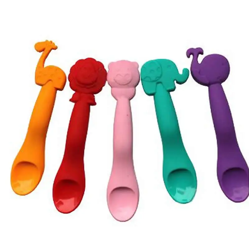 

Baby Soft Gel Bebe Special Spoon Baby Feeding Tableware Baby Feeding Spoon Creative Silicone Spoon Children Training Spoon