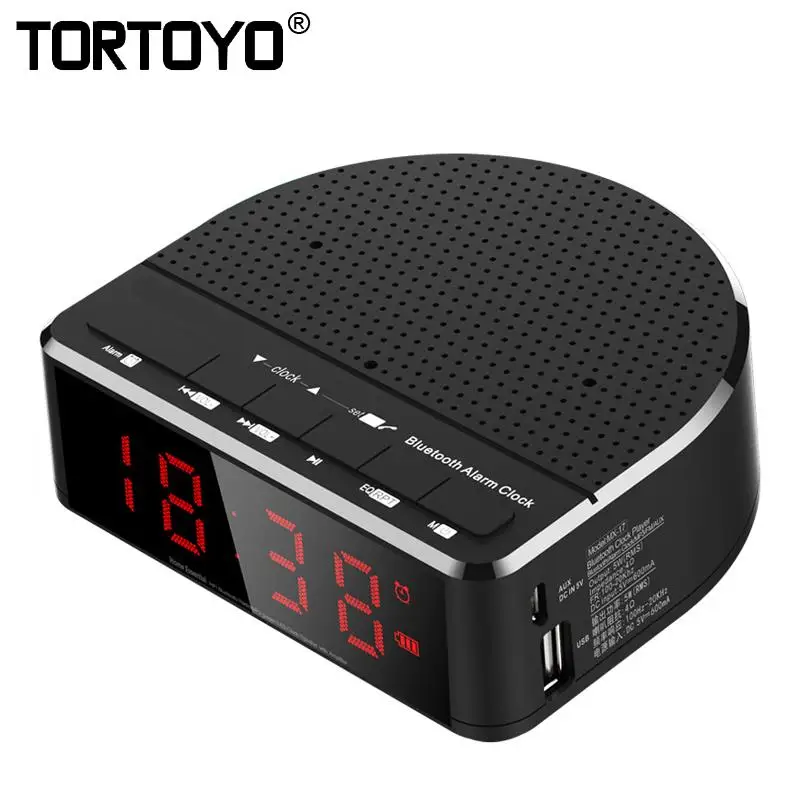 Portable Hotel Home Wireless Bluetooth Speaker with LED Display Alarm
