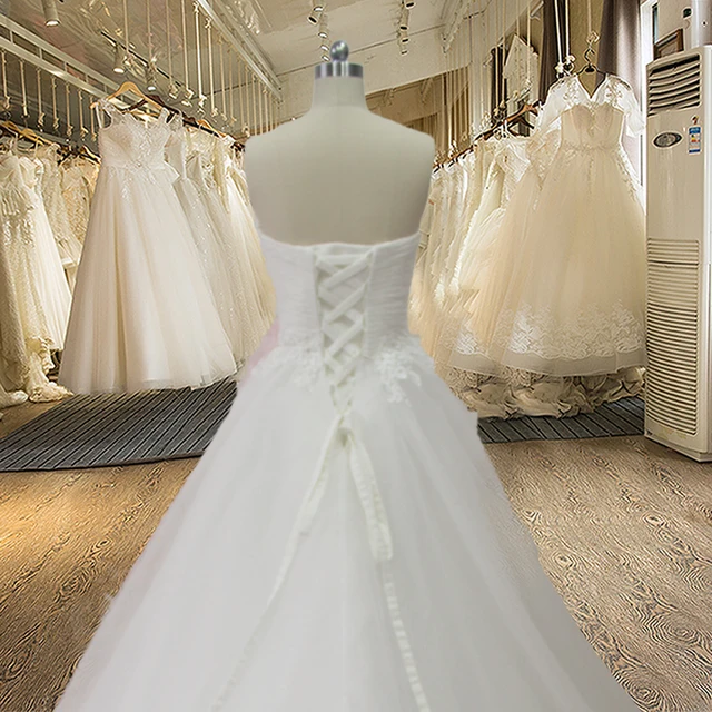 AL12 Custom Made Flower Bridal Gowns Lace Cheap Sexy Organza Wedding Dresses Long Chapel Train Plus Size 4