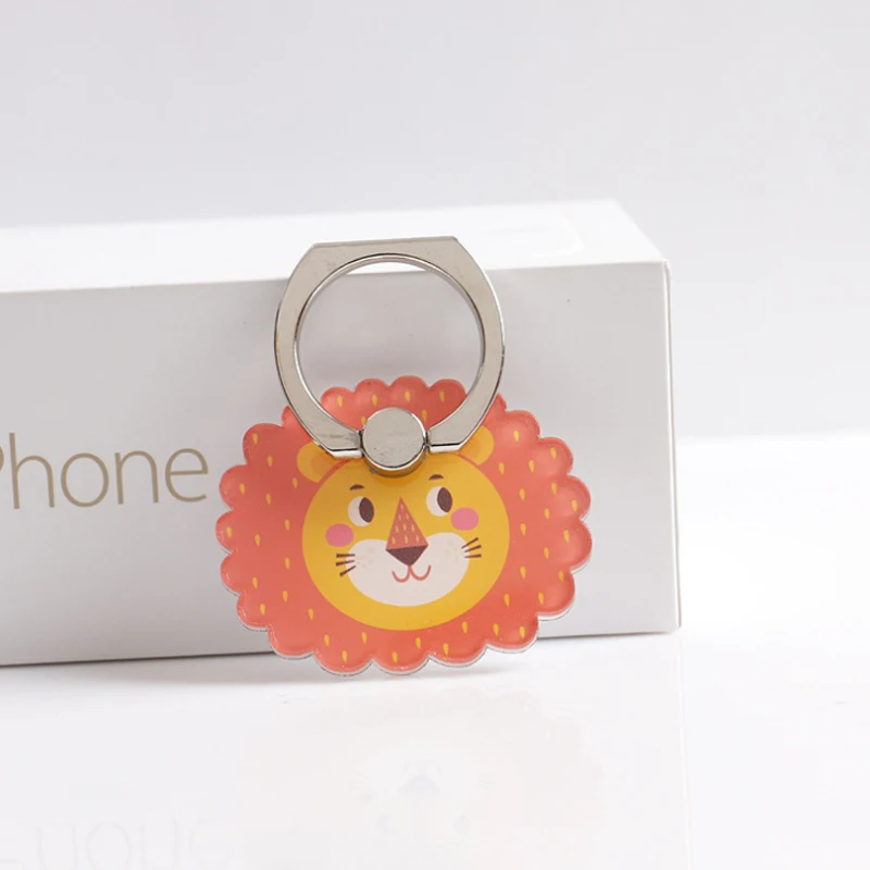 Universal Acrylic Bear Lion Bee Finger Ring Holder For iPhone X 8 Samsung Cartoon Phone Holder 360 Degree Mobile phone holder