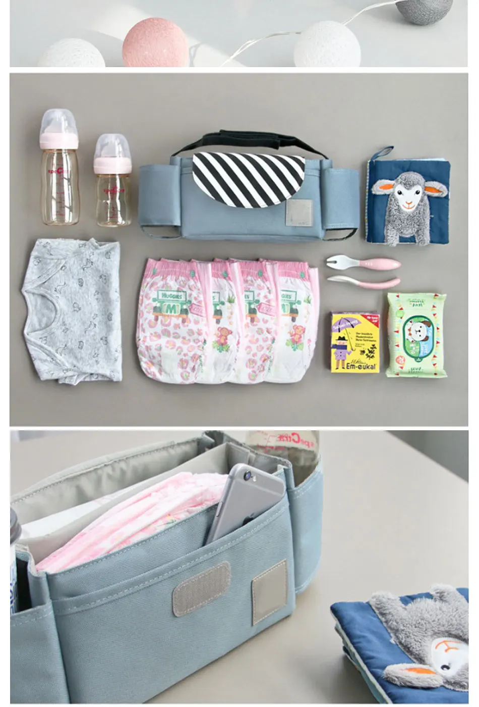 Stroller Accessories Diaper Bags Baby  Nappy Stroller Organizer Mom Travel Hanging Carriage Pram Buggy Cart Bottle Bag