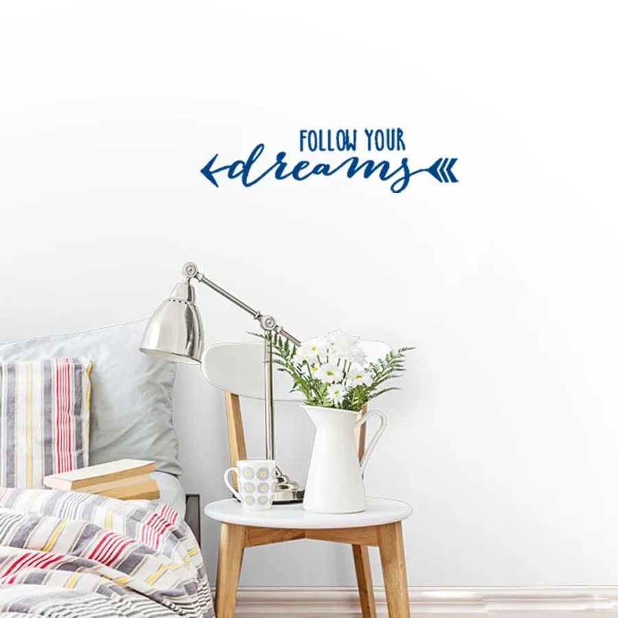 Follow Your Dream Wall Stickers Modern Quotes Wall Decals Colorful Decals Can Be Choosed For Living Nursery Kids RomeHome Decora (2)