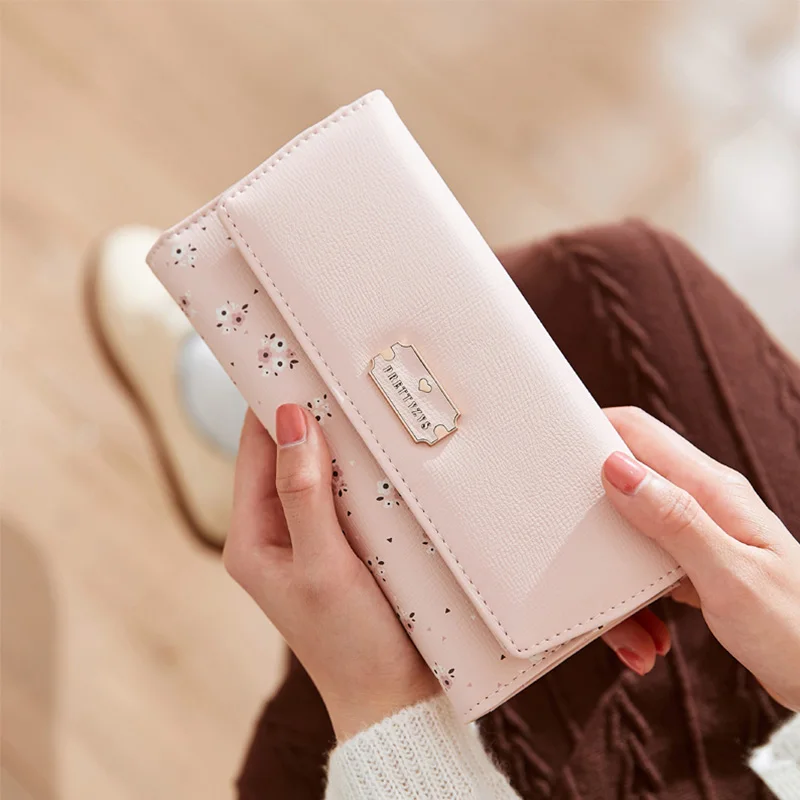 

Maylisacc Purses Cards Holder Woman Wallet Bags Lady Long Purse Girls Phone Package Flower Wallets Fashion Three Fold Clutch
