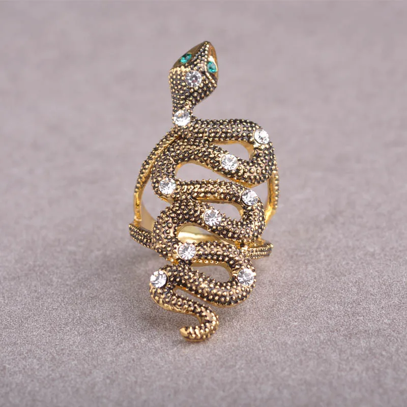 Blucome, уникальный дизайн, кольца в форме змеи, кольца на палец с животными, для женщин, с зелеными глазами, в стиле панк, винтажные, вечерние, ювелирные изделия, Anel Feminino
