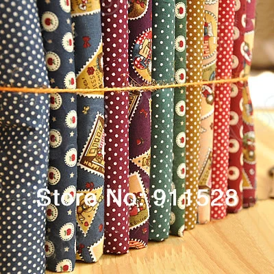

fcz005 12 piece/lot Vintage Series Cotton Patchwork Quilted Fabric 'England Elegance' - 24x24cm/ 9.4"x9.4"