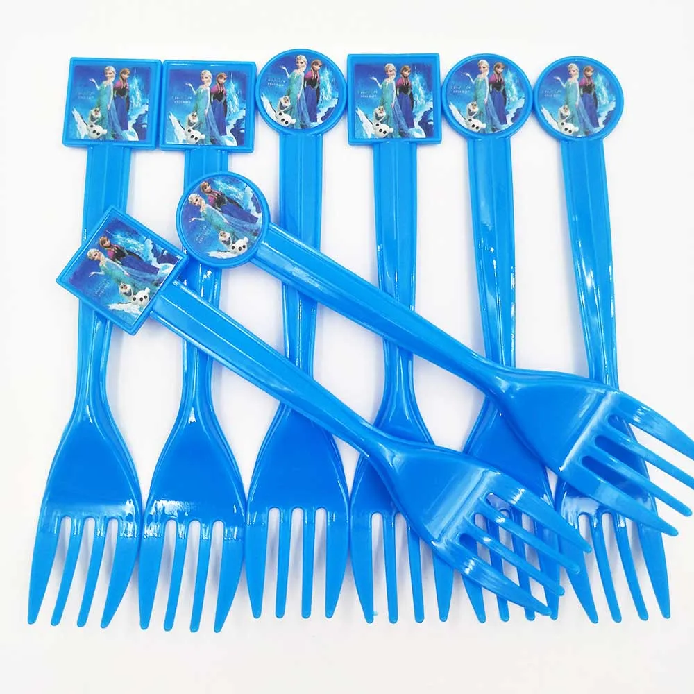 

10pieces frozen Theme Party Favors Plastic Knives/Forks/Spoons Kids Birthday frozen Party Decoration party supplies Decoration