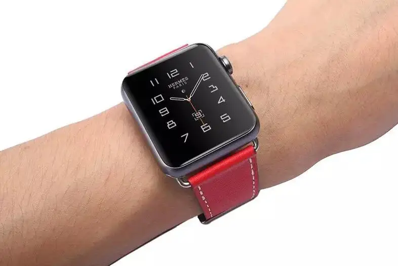 Новейшая цветная кожаная Петля для iWatch, ремешок серии 1, 2, 3 и 4, однодиапазонный ремешок для Apple watch, 40 мм, 44 мм, 42 мм, 38 мм, серия 5 - Цвет ремешка: Красный