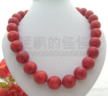 

N012946 20" 20MM Red Coral Necklace