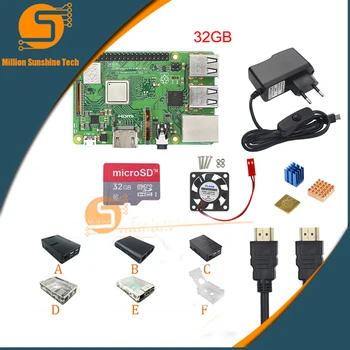 

Raspberry pi 3+16GB/32GB+ Heat sink+ fan+ Case +5V 2.5A power+HDMI cable for Raspberry pi 3 B free shipping