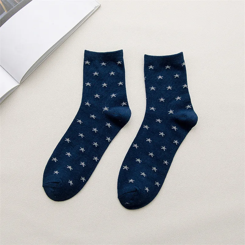 

2019 Fashion Men Cotton Socks Colorful Art Socks Hit Color Dot Striped Long Happy Socks Men Funny Sock Men Warm 5pairs