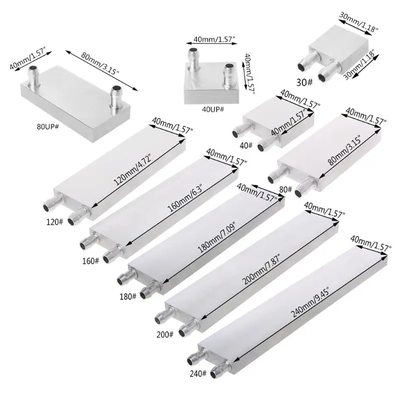Основной алюминиевый блок водяного охлаждения теплоотвод системы для ПК ноутбука ЦП