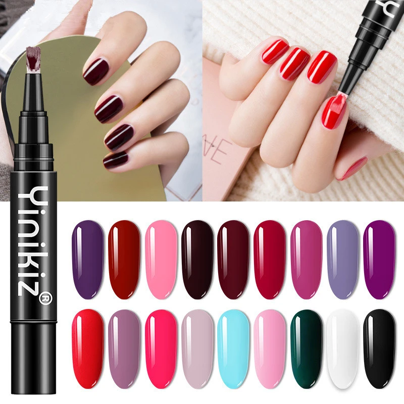 

1pc Newest UV Gel Pen Varnish 3 In 1 One Step Nail Gel Polish Pen 18 Colors Gel Lacquer Nail Art Manicure Glue Long Lasting