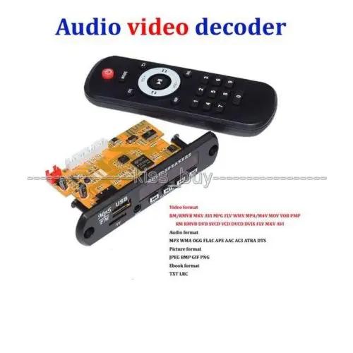 

DTS lossless decoder Bluetooth receiver board mp4 / mp5 HD video APE/WAV/MP3 player decoder board FM AUX FOR CAR 5V