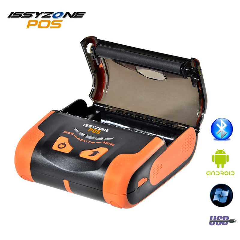 

ISSYZONEPOS Mini-USB Mobile Portable Thermal Receipt Cashier Mini Printer Loyverse on iOS /Android/Windows Bluetooth/USB/WIFI