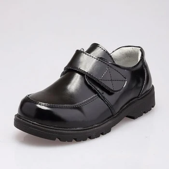 

Children Performance Shoes Genuine Leather Boys Dress Shoes Gentleman White Show Flats Kids High Quality Black
