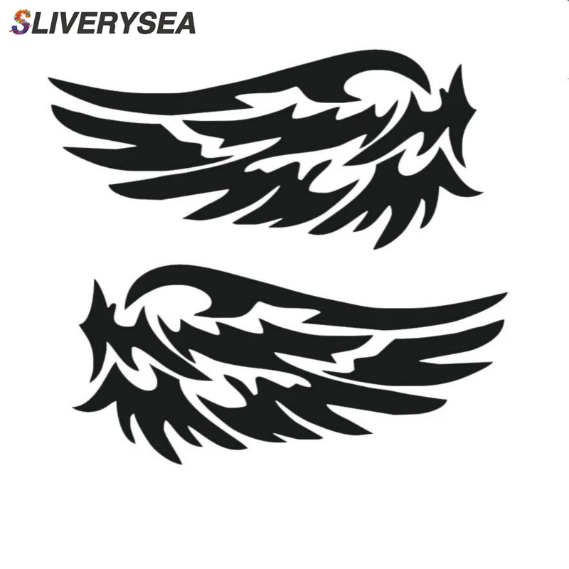 

SLIVERYSEA 1Pair Angel Wing Car Stickers Auto Motorcycle Rearview Mirrow Car Styling Sticker Decals Truck Decoration