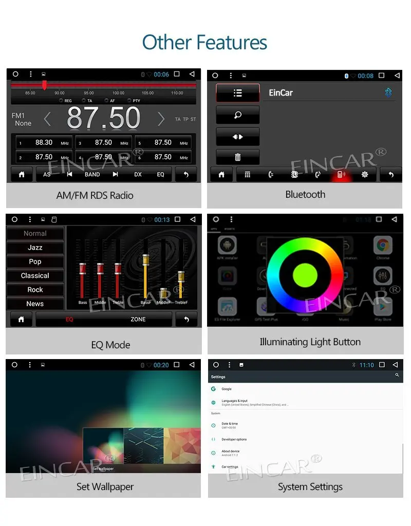 Flash Deal Android 7.1 Car Stereo Radio Octa Core with Bluetooth GPS Navigation Support Fastboot Wifi MirrorLink AUX USB SD Backup Camera 4
