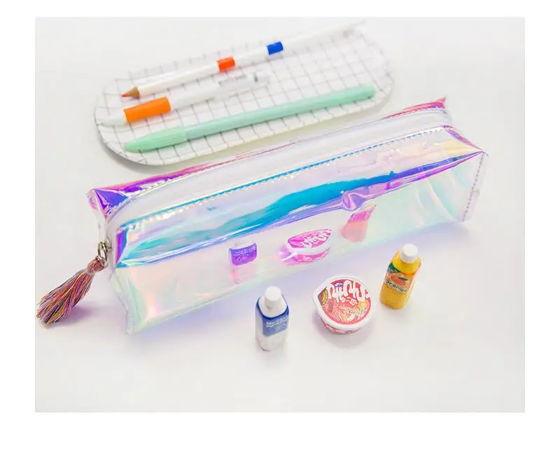 

Cool Laser Fashion Transparent PVC Pencil Bag 20*6cm School Office Supplies Korean Fashion Stationery Case