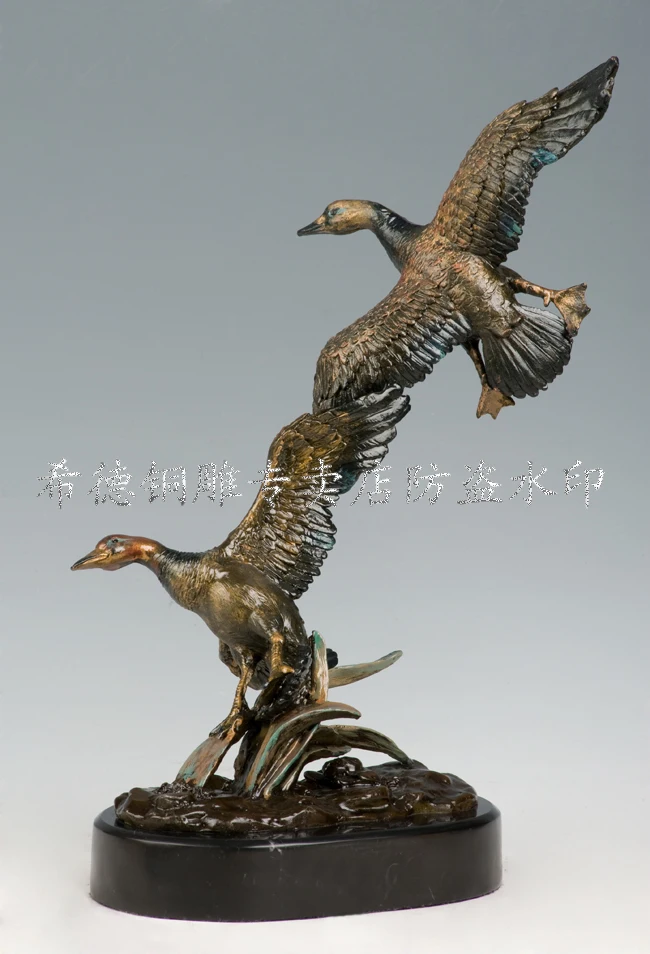 

Healing Medicine double double Eagle Bird Wildlife Art Nouveau Style Sig Bronze Art LRG Garden Decoration 100% real Brass Bronze