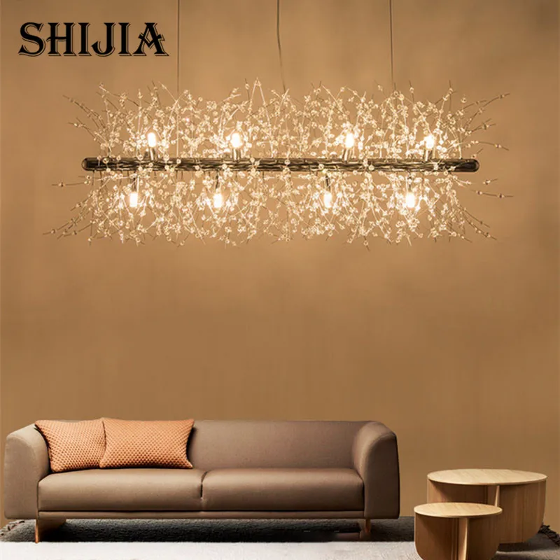 

Nordic LED Chandelier Light dandelion personalized luxury romantic bedroom living room Crystal creative restaurant pendant lamp