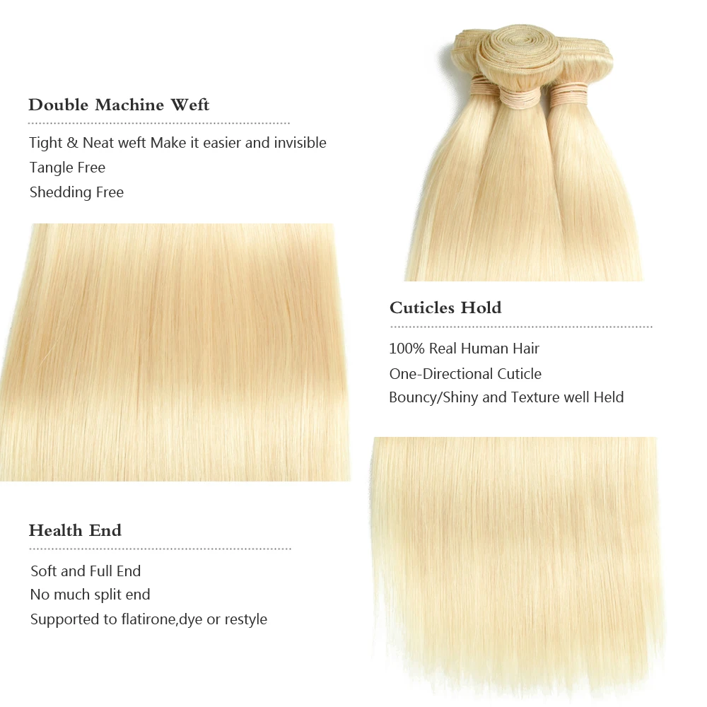 Sapphire-613-Blonde-Brazilian-Remy-Hair-Straight-2-3-Bundles-With-Lace-Closure-For-Hair-Salon