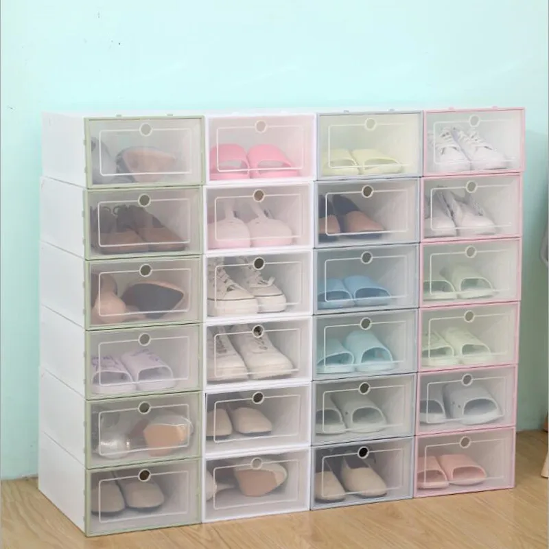 

Multifunctional Storage box Transparent Plastic Stackable Storage Case Sundries Container Home Use Shoebox