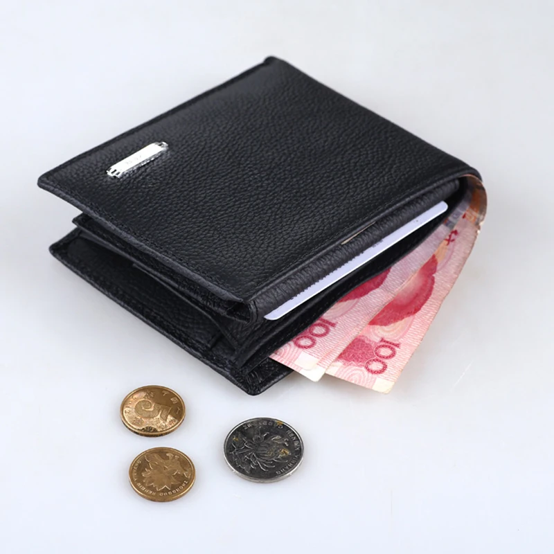 

Men's Bit More Cross-section Wallet Card Package Men Short Purses Genuine Leather Large Capacity Clips Fashion Business