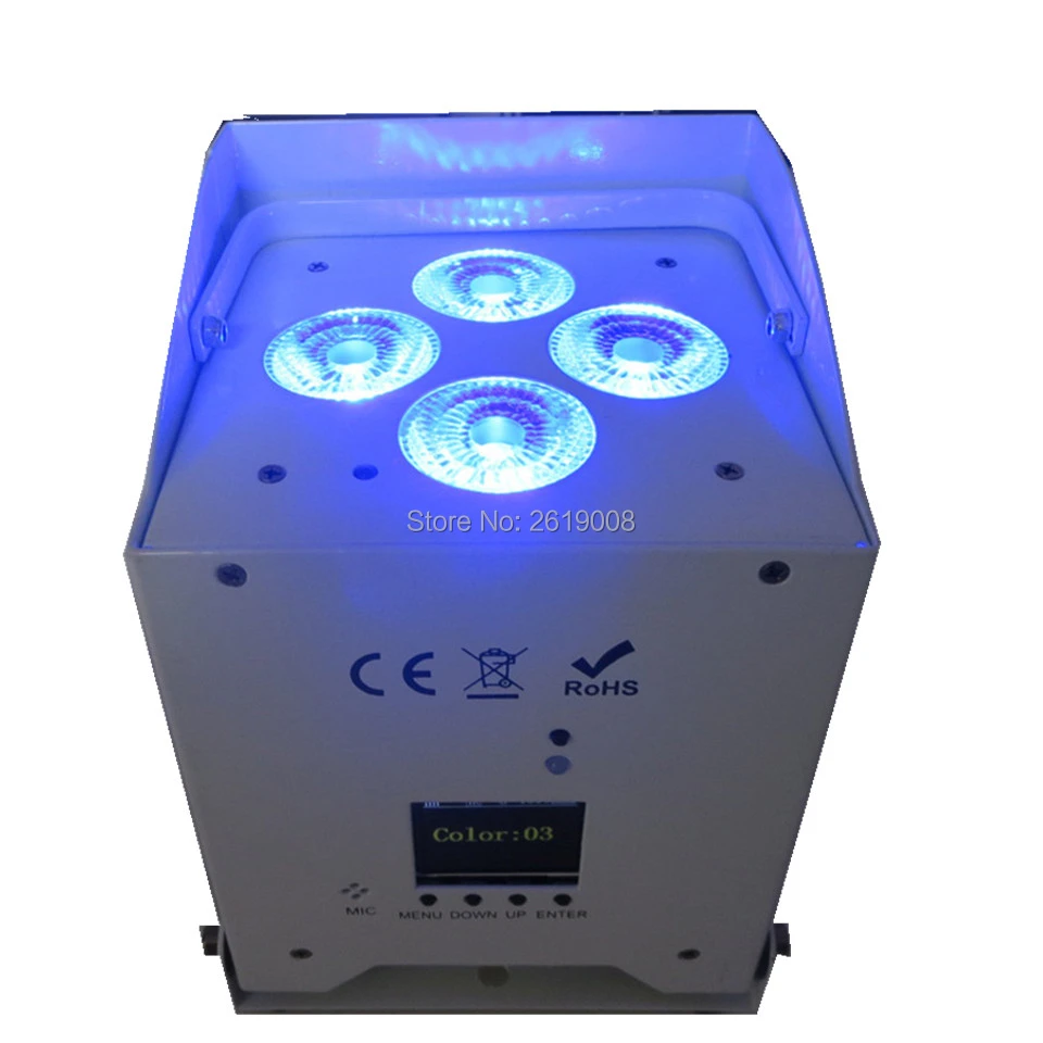 Bateria sem Fio 6 em 1 6 Pçs e lote 4 18 w Rgbwauv 4 Pcs 18 Dmx512 ir Energia da Levou Par w 6in1 Rgbwa Levou Par 10 Efeito de Iluminação de palco