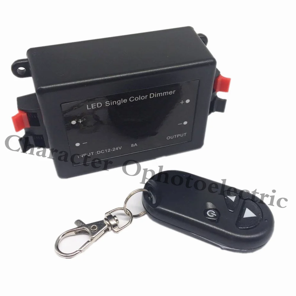 

3 Key RF Remote Control Wireless LED Single Color Dimmer Switch Controller 12V 24V DC 8A