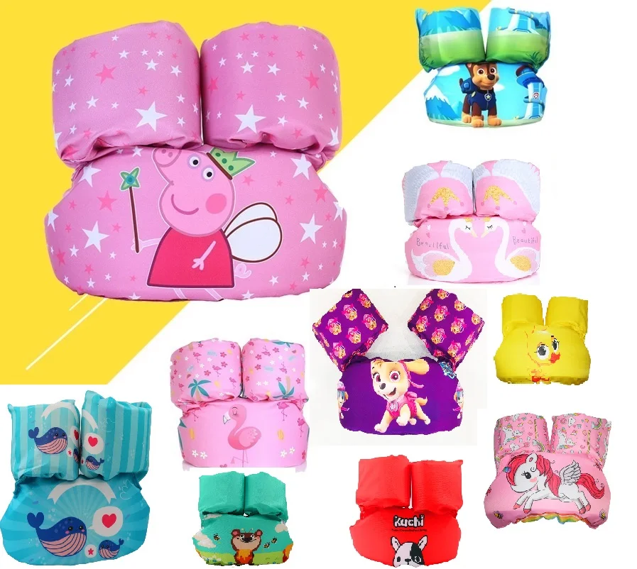 

1-7Years Children Swimming Vest Cartoon Life Vest Jackets Kids Swimming pool Float Ring Swim Arm Ring Safety Training Toy