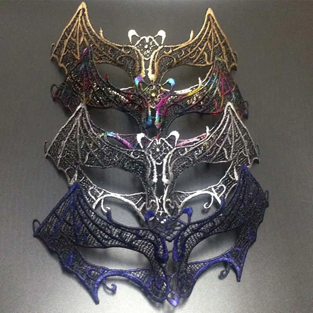 

Halloween New Women Men Sexy Sparkling Bat Vampire Lace Eye Party Mask Gold Masquerade Halloween Costume Ball Fancy Masks