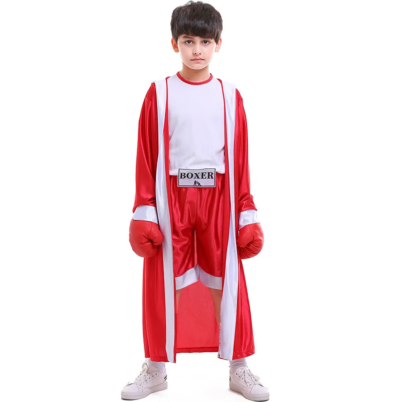  StarDY Disfraz clásico de boxeo para niños, juego de rol,  disfraz de Halloween, bata de boxeo para niños (rojo, M) : Ropa, Zapatos y  Joyería