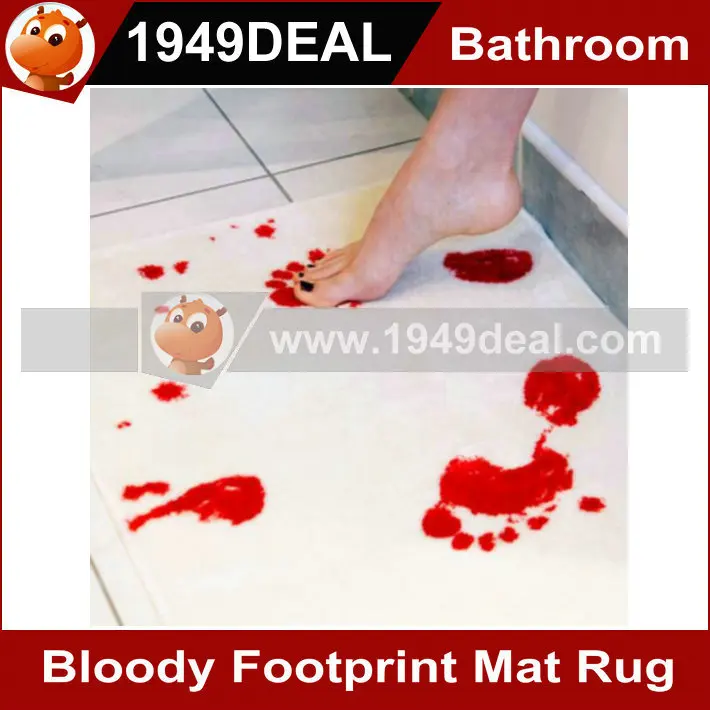 Free Shipping Blood Bath Bathroom Bloody Footprint Mat Rug In Stock