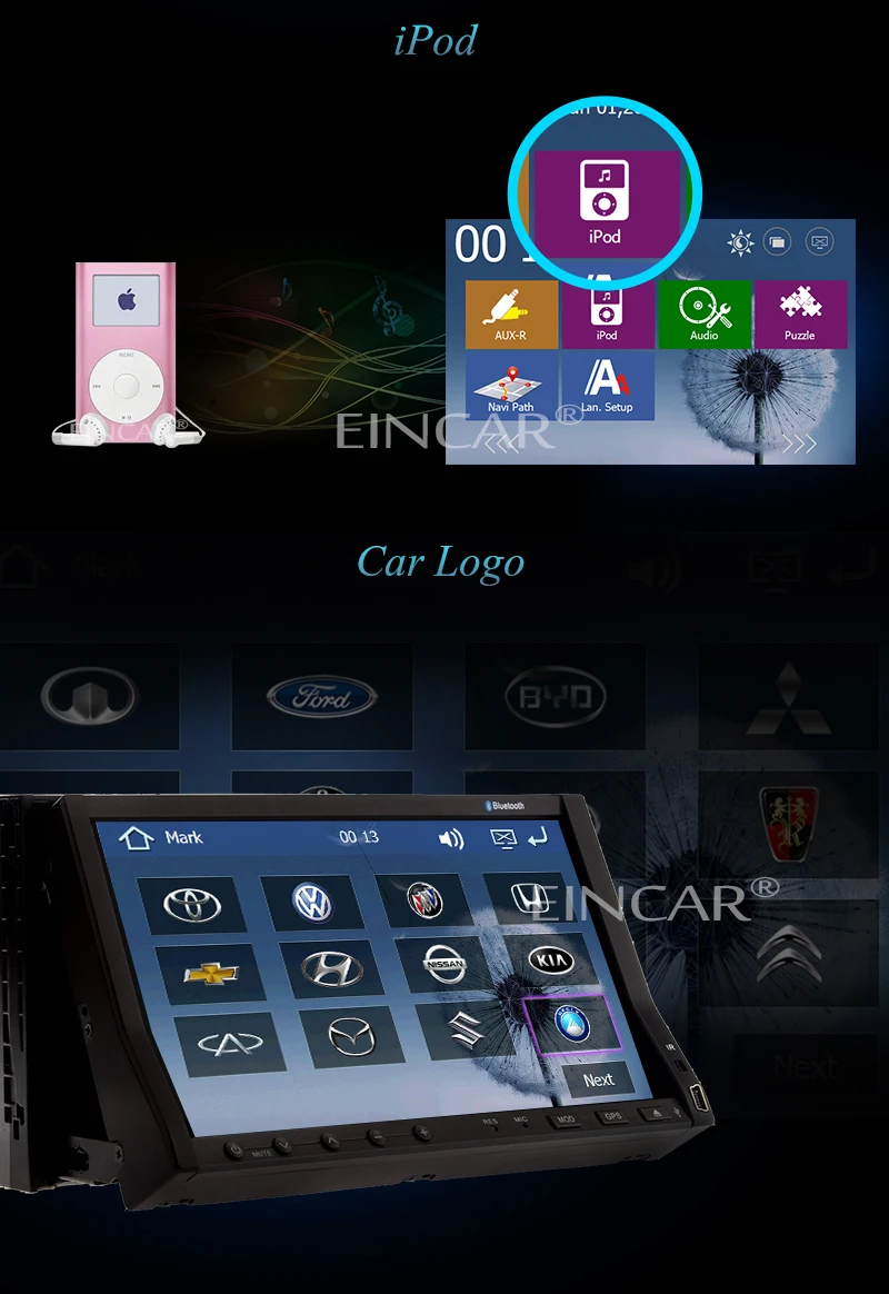 Excellent Radio Autoradio Logo CD RDS win8 AMP Video Stereo GPS Car DVD MP3 7"Touch Screen Player FM AM Audio 3D BT Sub 5