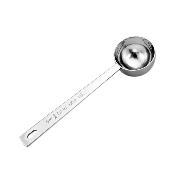 Best Price Drop Shipping Hot 15ml Coffee Scoop Thicken Stainless Steel Tablespoon Measuring Spoon 14.8*3.8*3.8cm