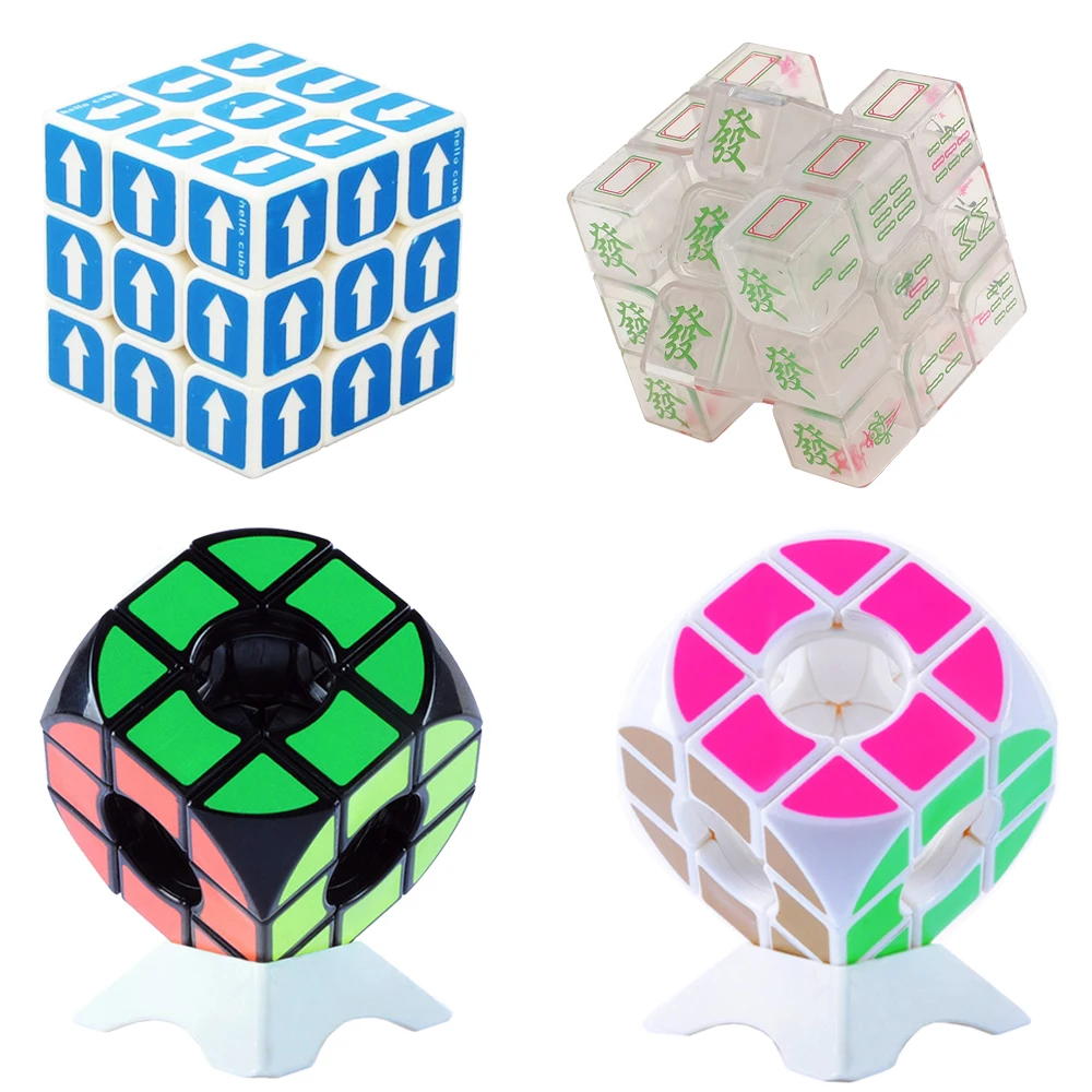 Transparent Rubik Cube Antistress with Figure Number Digit for Kids Smooth Creative Magic Cube Spinner 3*3*3