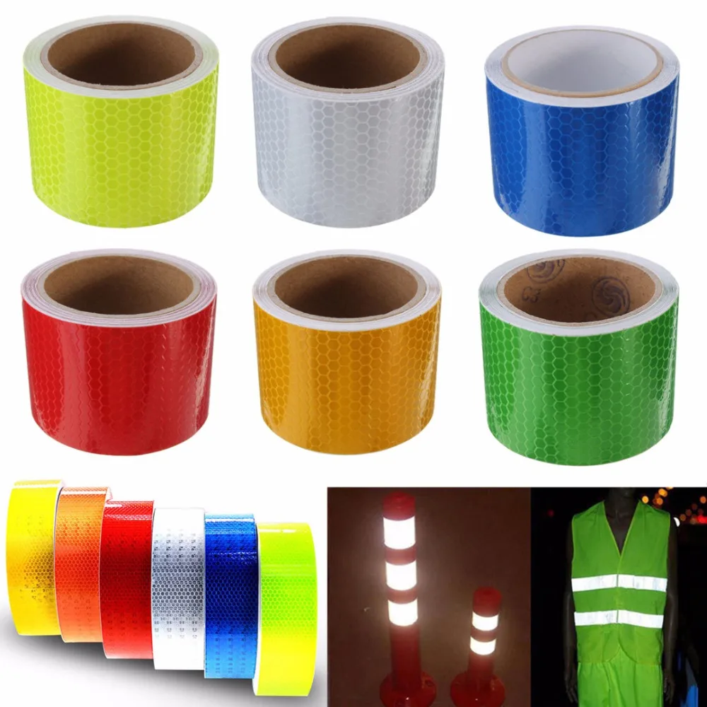 1pc Safety Caution Reflective Tape Warning Tape Self Adhesive Sticker