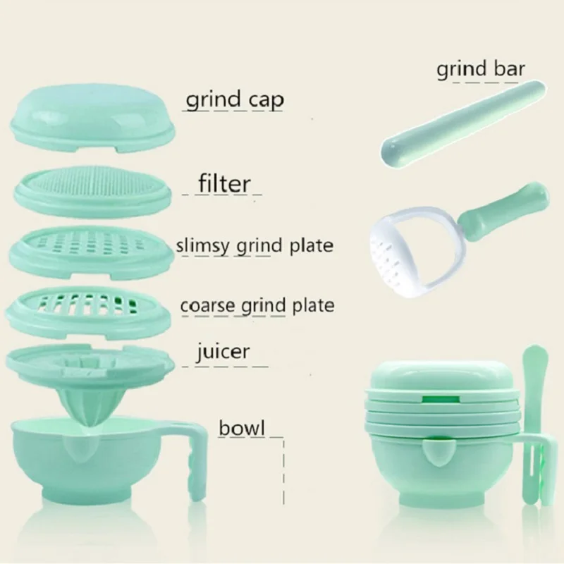 

Baby Grinding Food Supplement Feeding Solid Canne Feeder Food Maker Handmade Manual Cooking Tools 9 In 1