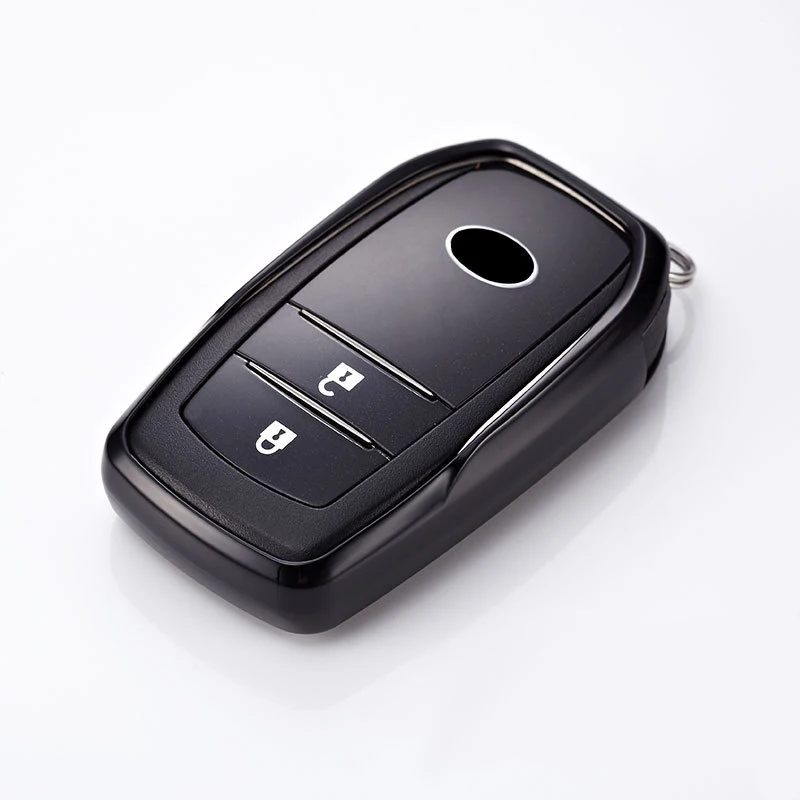 For Toyota Crown Camry Black Silica Gel Smart Key Case Cover Remote ...