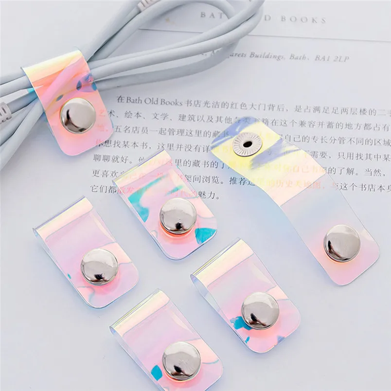 Creative Fashion Laser Portable Data line Individual Buckles Compact Portable Home Office Storage Hub #3n15 (3)