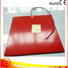 110 В 1000 Вт 550*550*1,5 мм кровать с подогревом для 3D-принтера силиконовый резиновый нагреватель клейкая 1 сторона 100 k Термистор 1000 мм свинцовая проволока